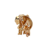 Emerald and Diamond Elephant Brooch in Yellow Gold