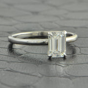 GIA 1.03 ct. Emerald Cut Diamond Engagement Ring in White Gold