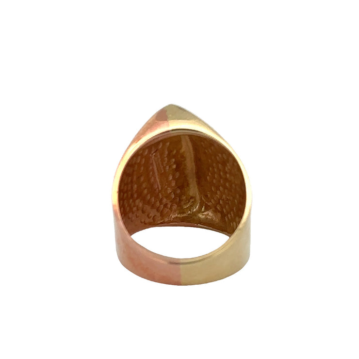 Rose and Yellow Gold Modern Triangular Fashion Ring