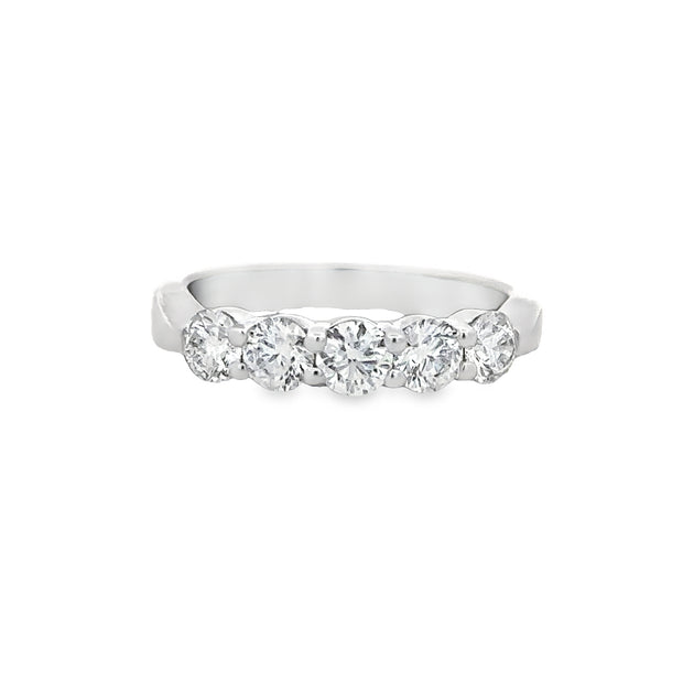 1.04 CTW Five Diamond Band in 18k White Gold