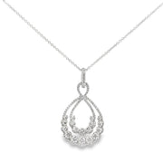 Diamond Accented Tear Drop Shaped Pendant