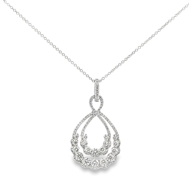 Diamond Accented Tear Drop Shaped Pendant