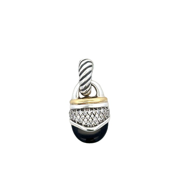 Estate David Yurman Onyx and Diamond Pendant