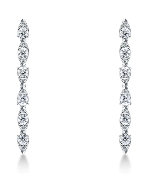 Hearts On Fire Dewdrop Stiletto Diamond Earrings in 18k White Gold