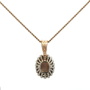 Vintage Opal and Diamond Pendant in Yellow Gold