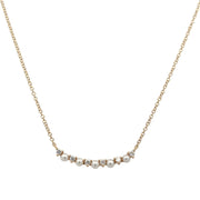 Curved Pearl and Diamond Necklace in Yellow Gold