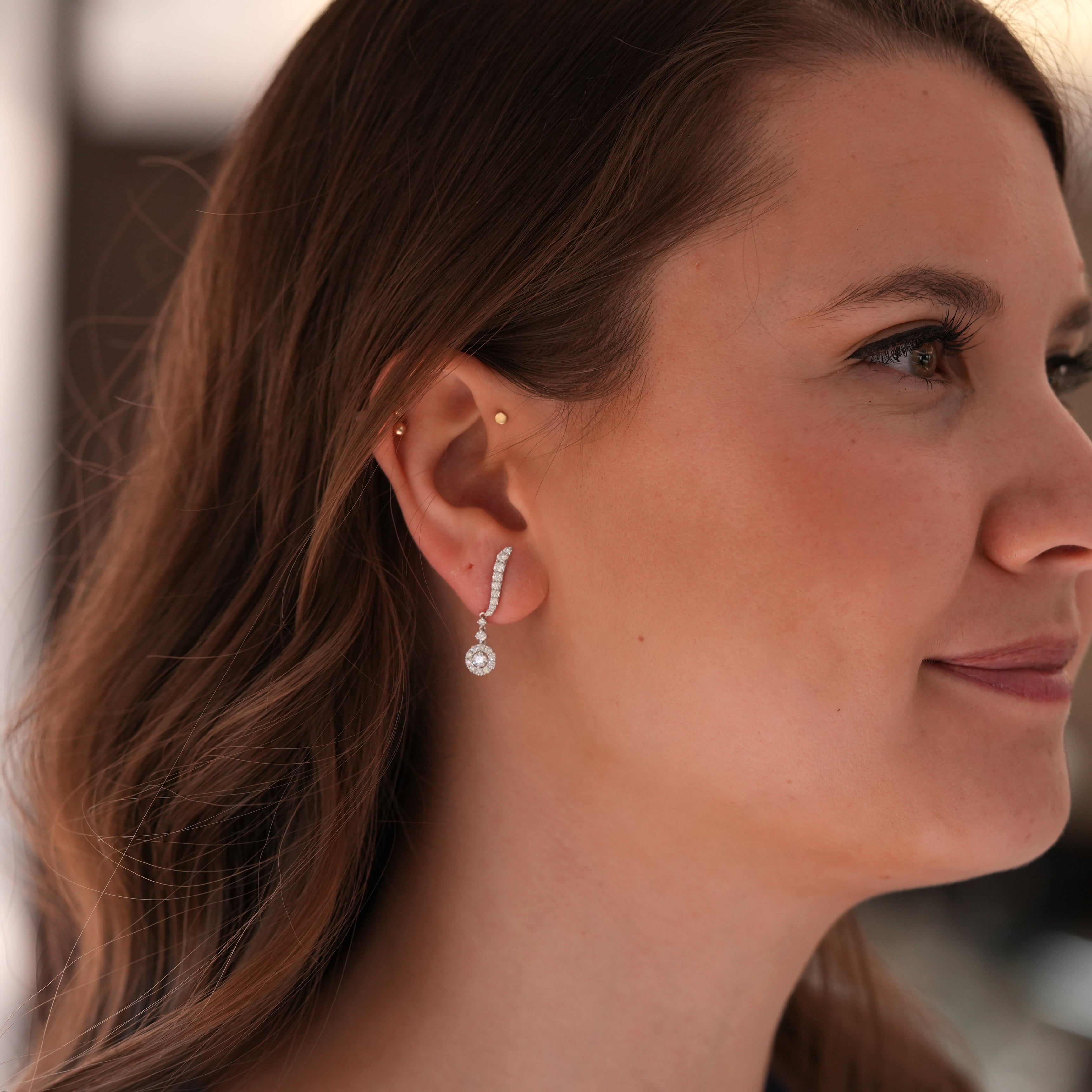 Hearts On Fire Vela Diamond Drop Earrings in 18k White Gold