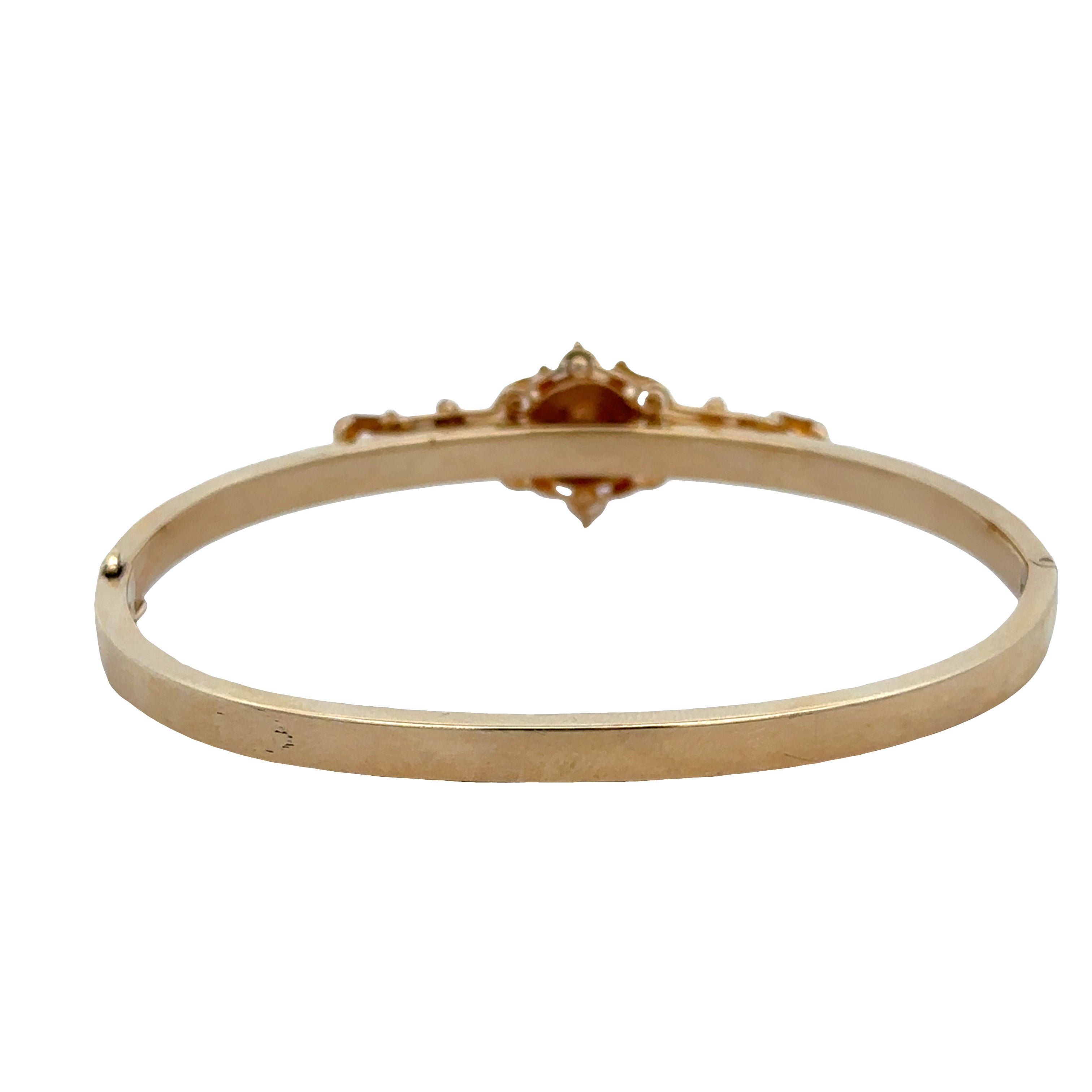 Vintage/Antique 14k Yellow Gold Hinged Bangle with Opal & Seed Pearl Brooch