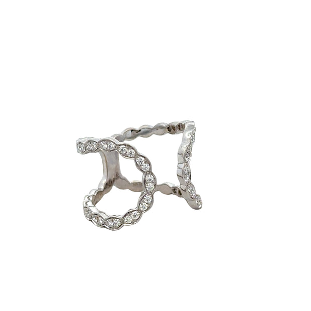 Openwork Diamond Accented Ring in 18k White Gold