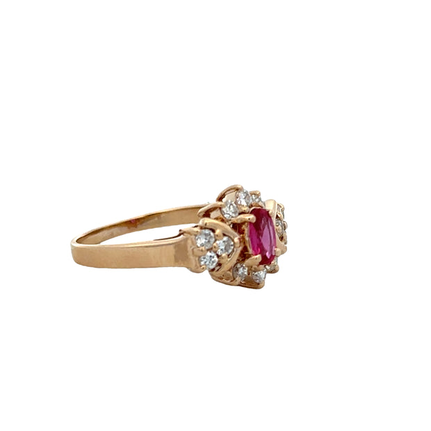 Ruby and Diamond Ring in Yellow Gold