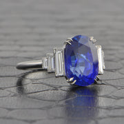 Magnificent No-Heat Kashmir Blue Sapphire Ring in Platinum