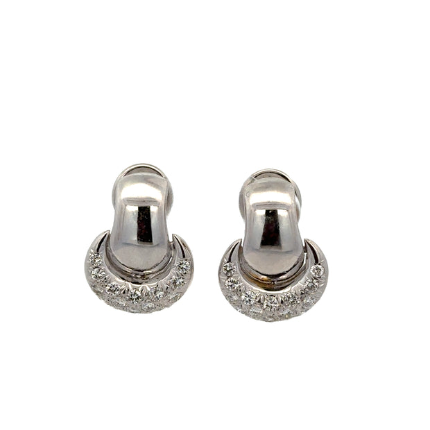 Diamond Door Knocker Earrings in 18k White Gold