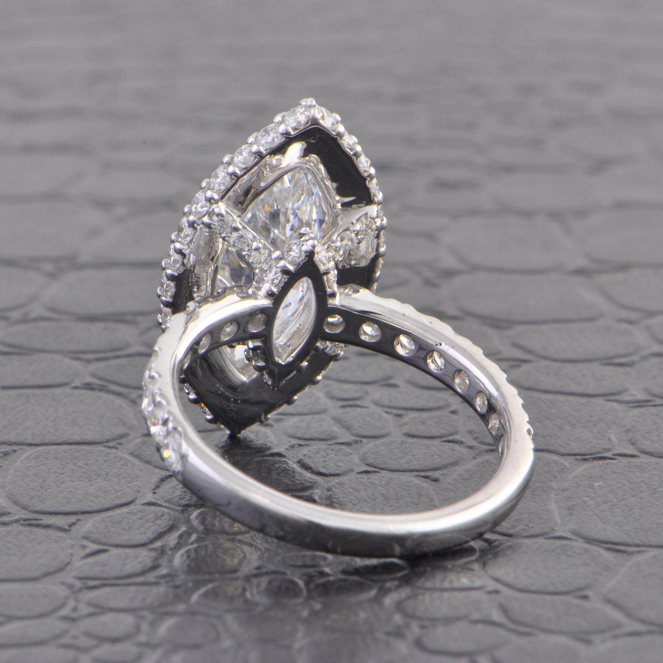 18k White Gold 2.0 Carat Marquise Cut Diamond Engagement Ring with Halo – D Color, SI1 Clarity