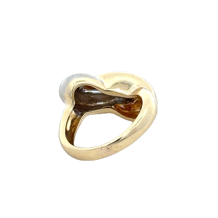 Vintage 18k Two Tone Gold Swirl Fashion Ring