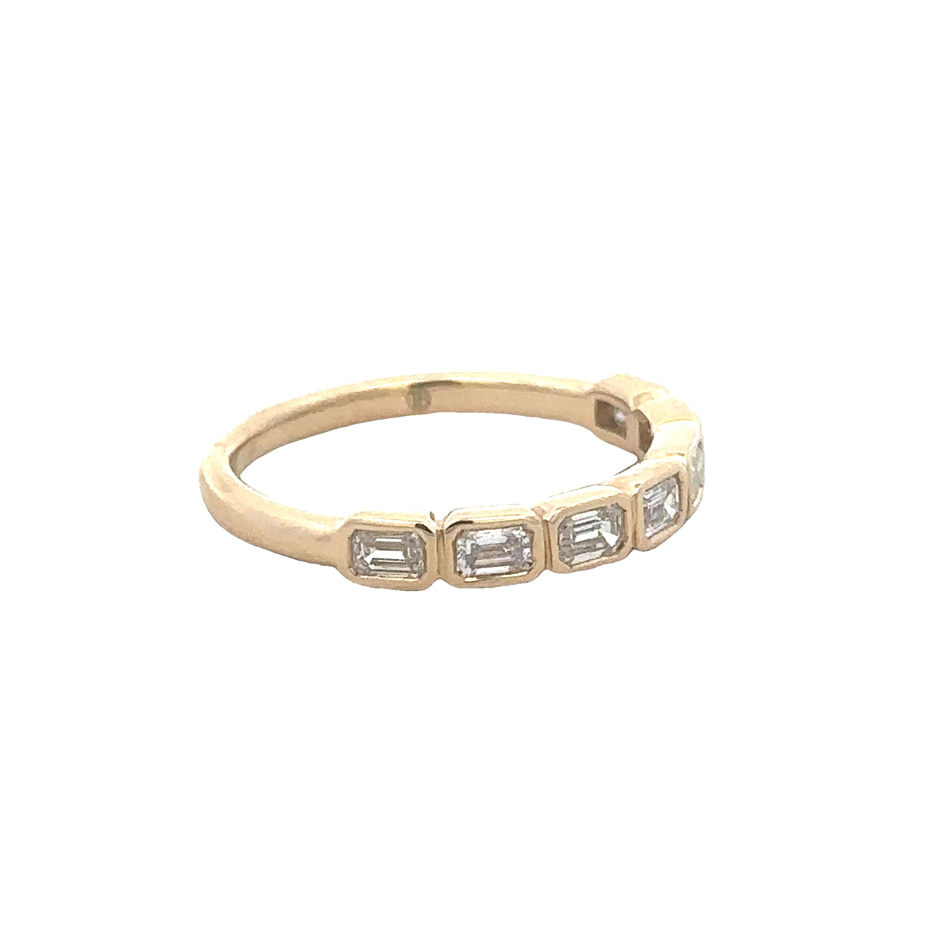 Emerald Cut Diamond Band in Yellow Gold