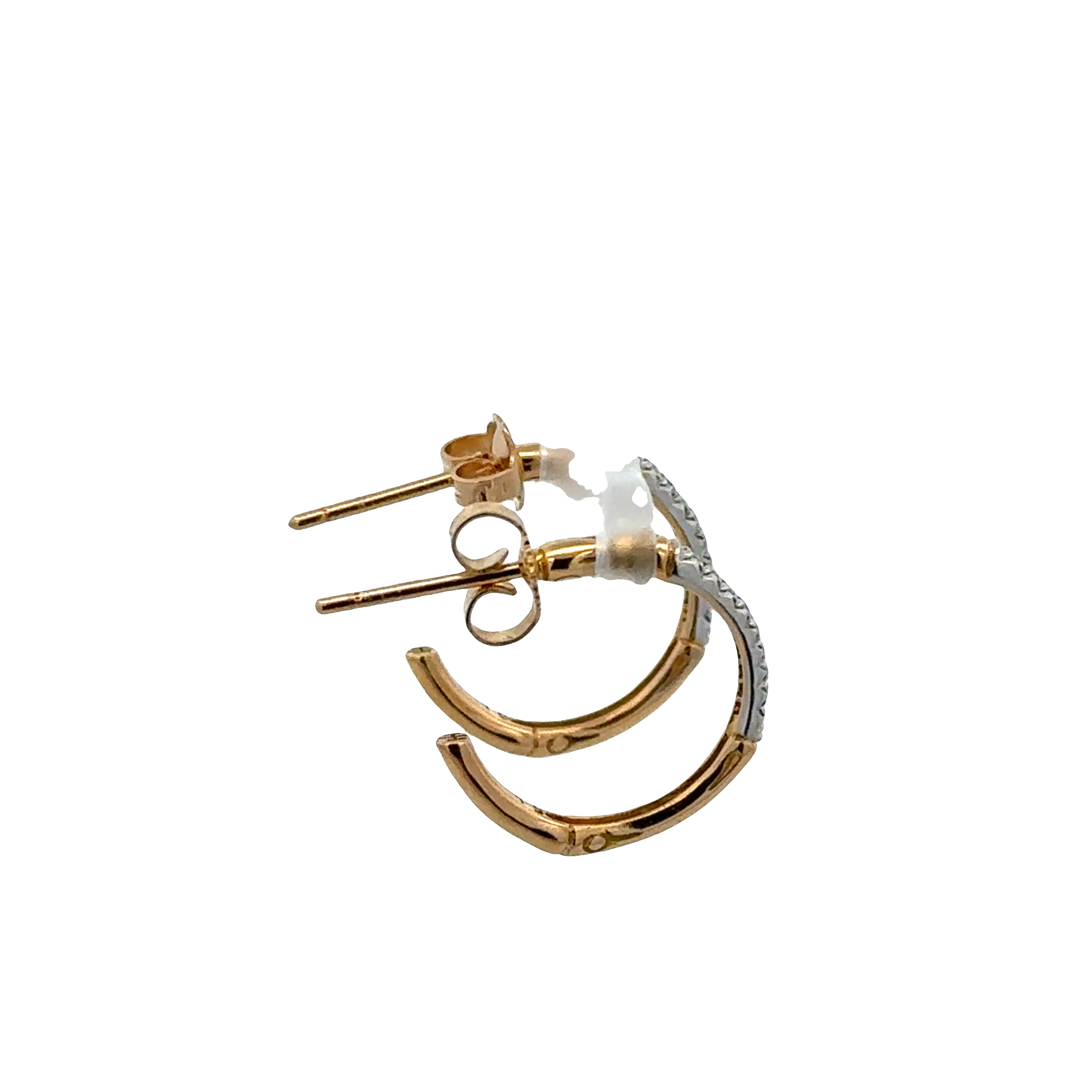 Estate 18k Yellow Gold John Hardy Diamond Hoop Earrings