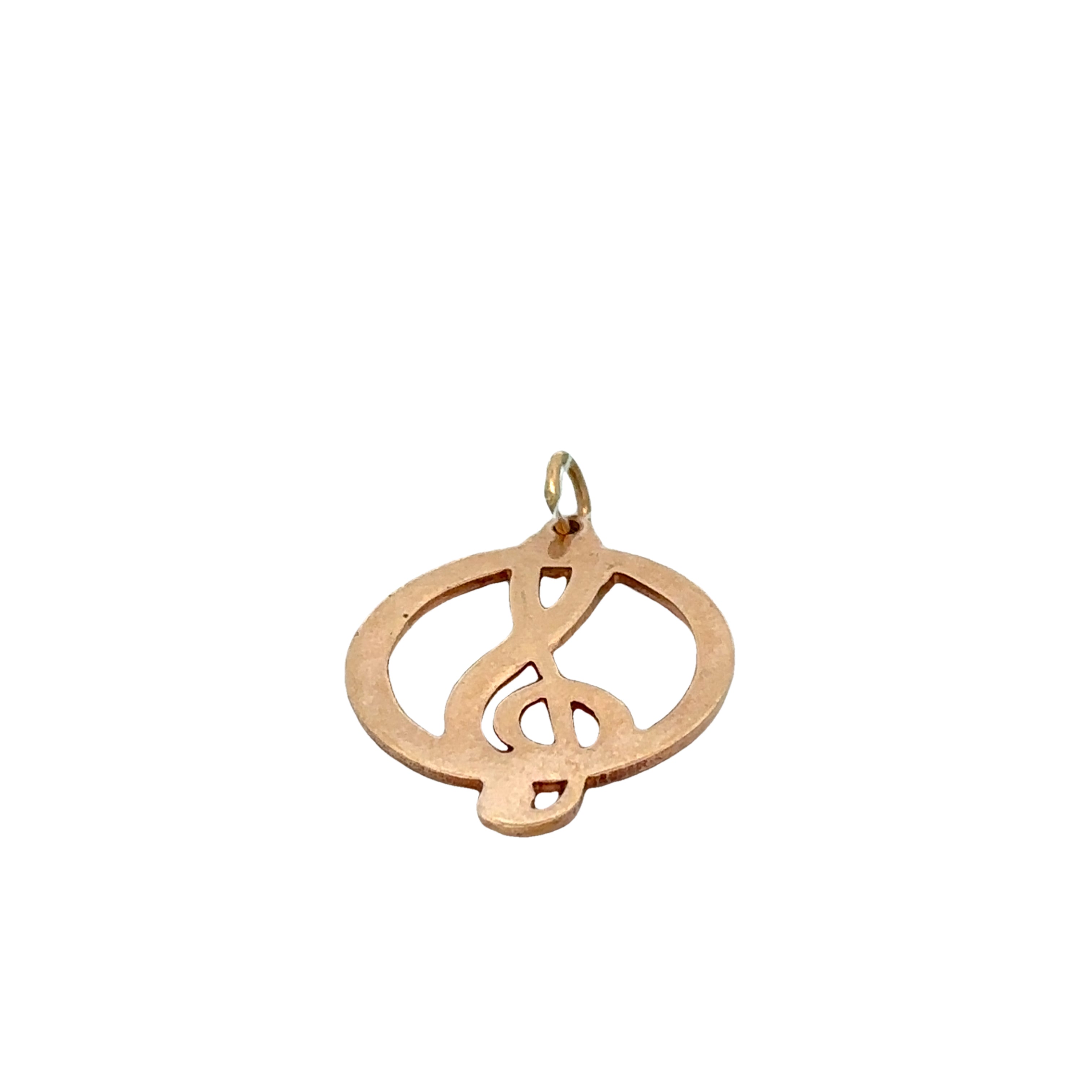 Vintage Yellow Gold Clef Charm in Yellow Gold