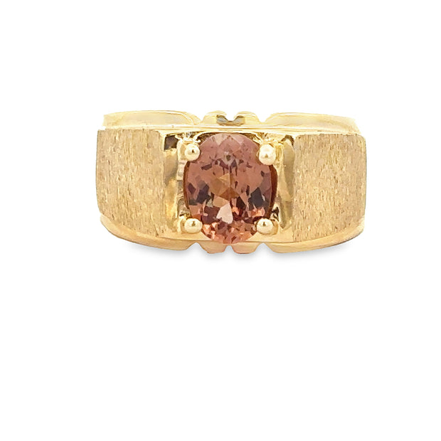 Color Change Garnet Ring in Yellow Gold