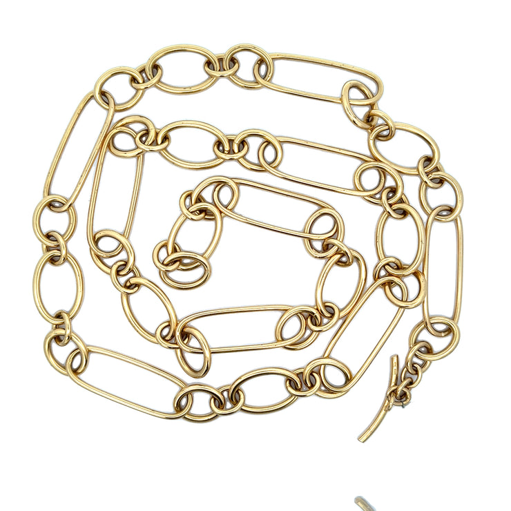 Statement 34" Large Paperclip Necklace in 18k Yellow Gold