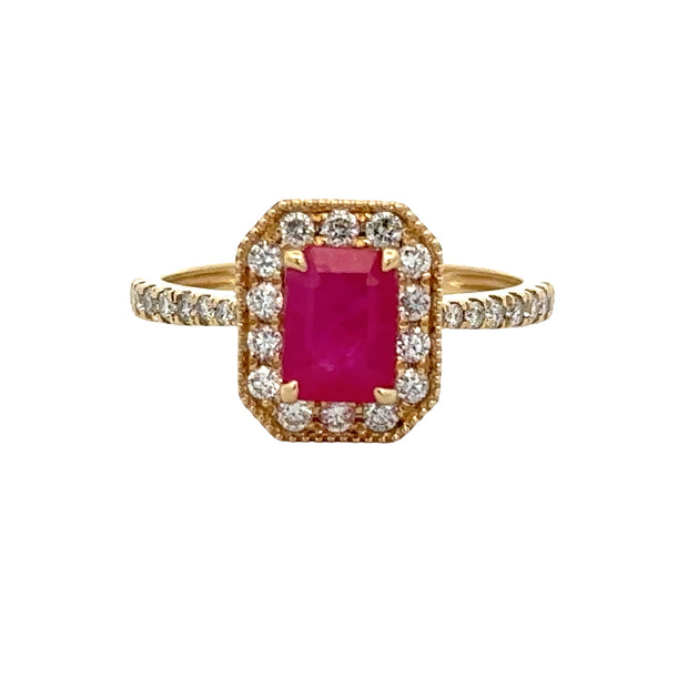 Ruby and Diamond Ring in Yellow Gold