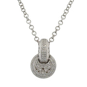 Swiss Designer Diamond Pendant in 18k White Gold