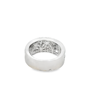 Openwork Wide Diamond Band in White Gold