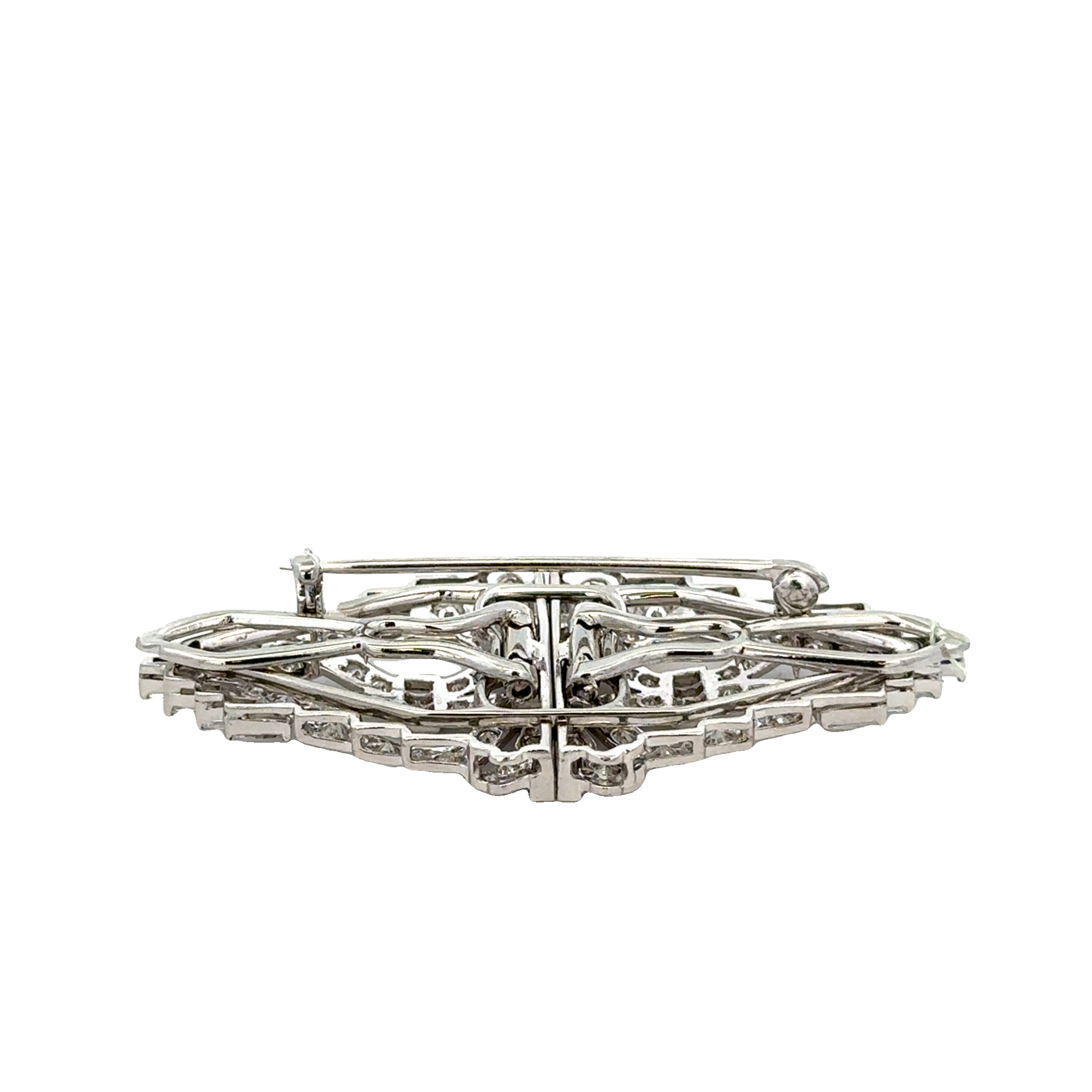 Antique Art Deco Diamond Accented Brooch in Platinum