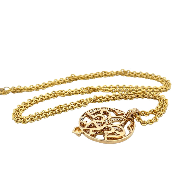 Statement Openwork Diamond Amulet Pendant in 18k Yellow Gold