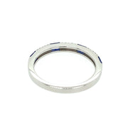 Sapphire and Diamond Band in White Gold