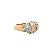 Domed Vintage Diamond Ring in Yellow Gold