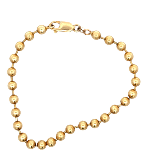 Ball Bead Bracelet in Yellow Gold 8.5"