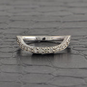 Art Deco Inspired Emerald and Diamond Ring & Band in 18k White Gold