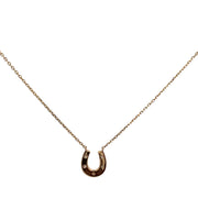 Small Diamond Horseshoe Necklace in Yellow Gold