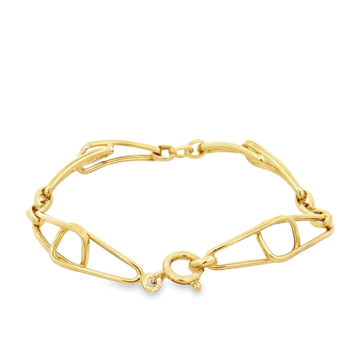 Open Fancy Link Bracelet in 18k Yellow Gold