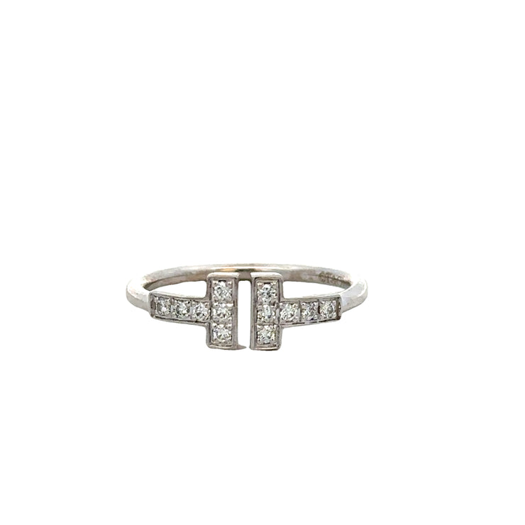 Tiffany T Diamond Wire Ring in 18k White Gold