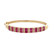 Ruby and Diamond Bangle in Yellow Gold