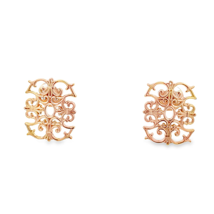 Open Work Earrings in Yellow Gold