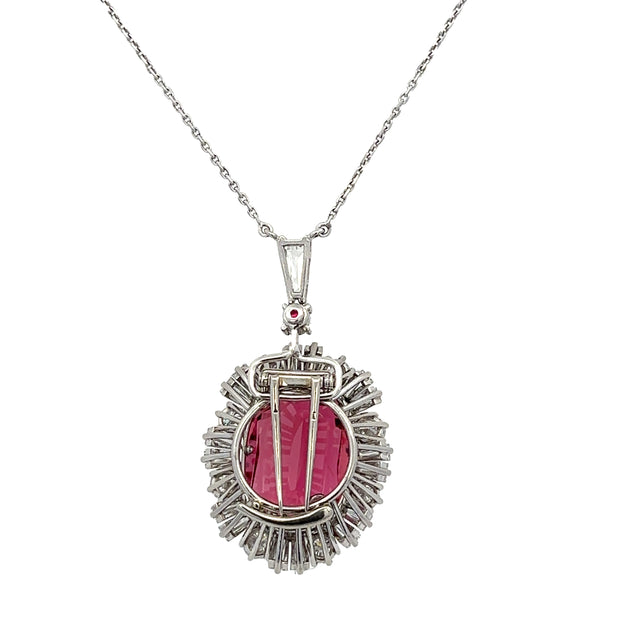 Vintage Roberto Coin Pink Tourmaline and Diamond Pendant