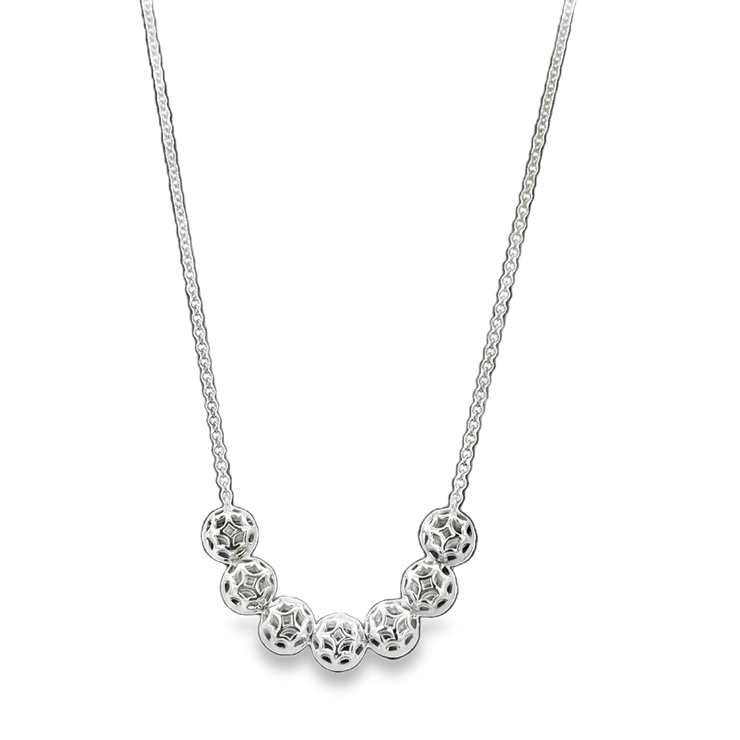 Curved Bezel Set Opal Necklace in White Gold