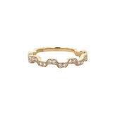 Abstract Diamond Wedding Band in Yellow Gold