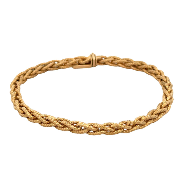 7.5" Wheat Chain Bracelet in 18k Yellow Gold