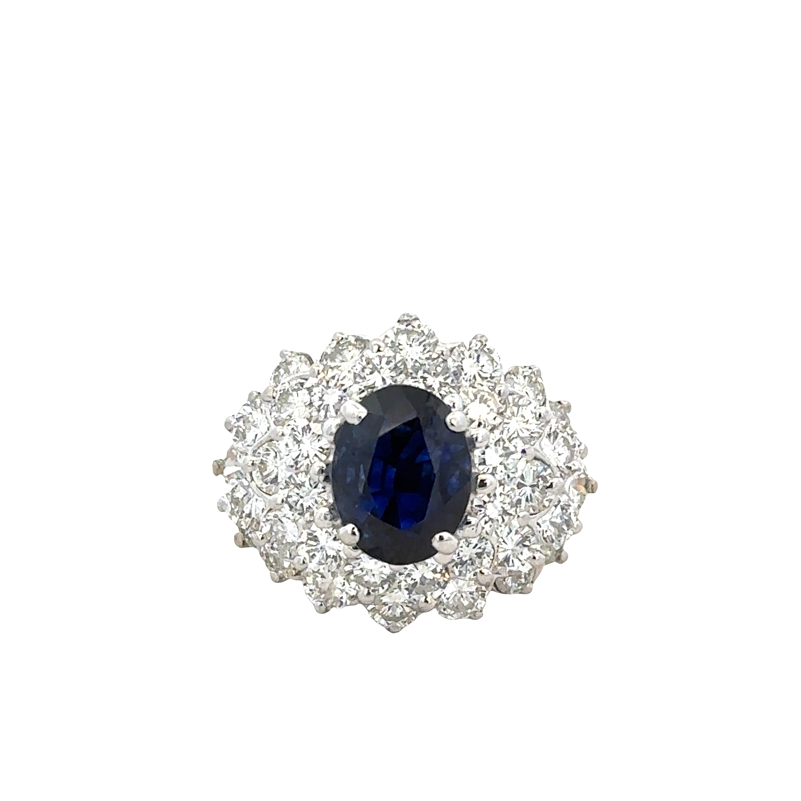 18k Two Tone Gold Sapphire & Diamond Ring – Size 5