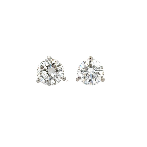 2.01 CTW Diamond Stud Earrings in White Gold