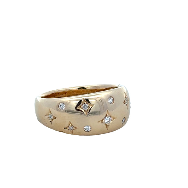 Celestial Diamond Band Ring in Yellow Gold