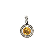 David Yurman Citrine and Diamond Pendant in Sterling Silver