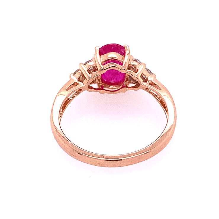 Ruby and Diamond Ring in Rose Gold